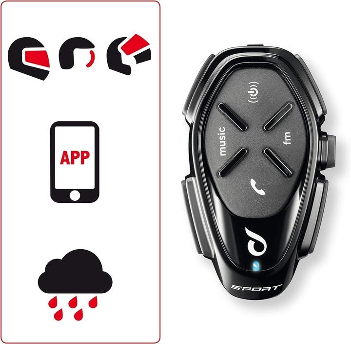 Produktbild Interphone HD-Motorrad-Doppelgegensprechanlage, 4 Personen, 1 km, 20 Std. Reichweite, GPS, wasserdicht, (2er Set)