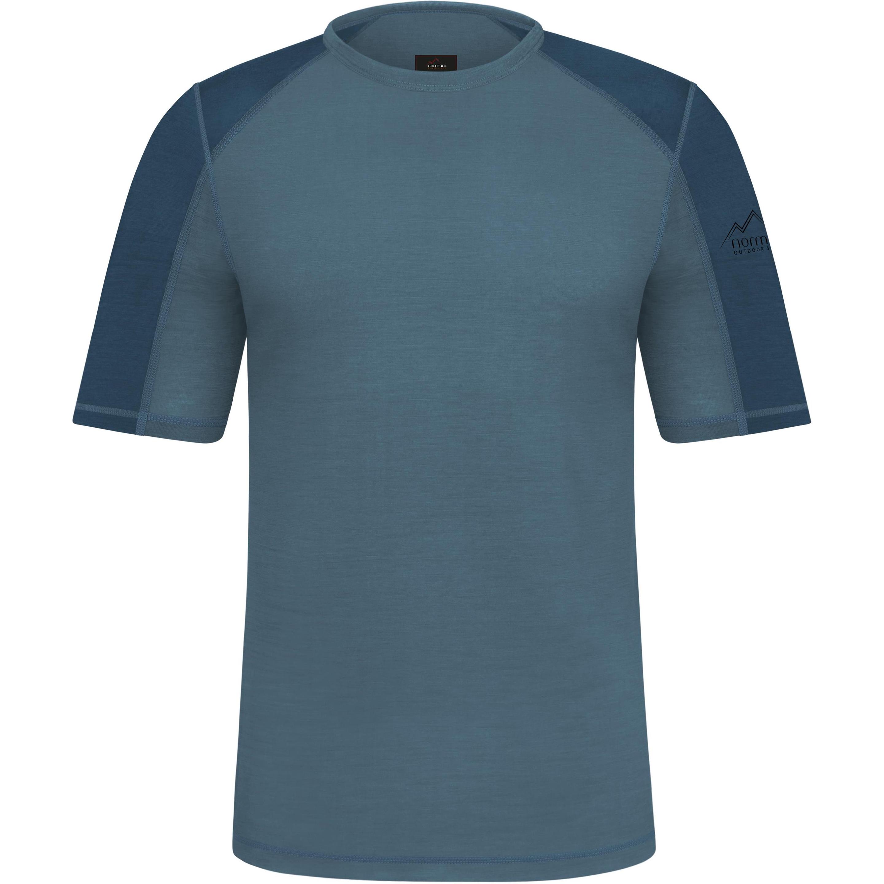 Normani, Herren, Shirt, Herren Merino T-Shirt „Busselton“ - 9189, Blau, (M)