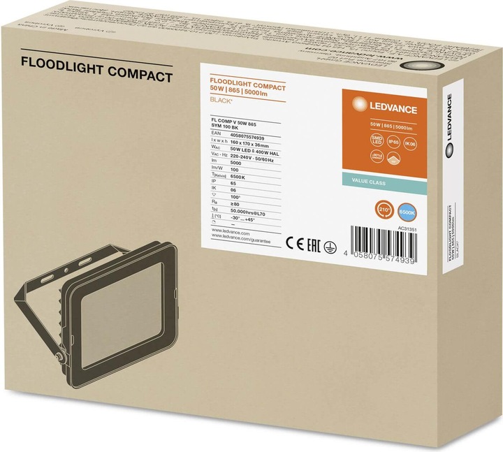 Actual product image Ledvance FL COMP V 50W 865 SY (5000 lm, IP65)