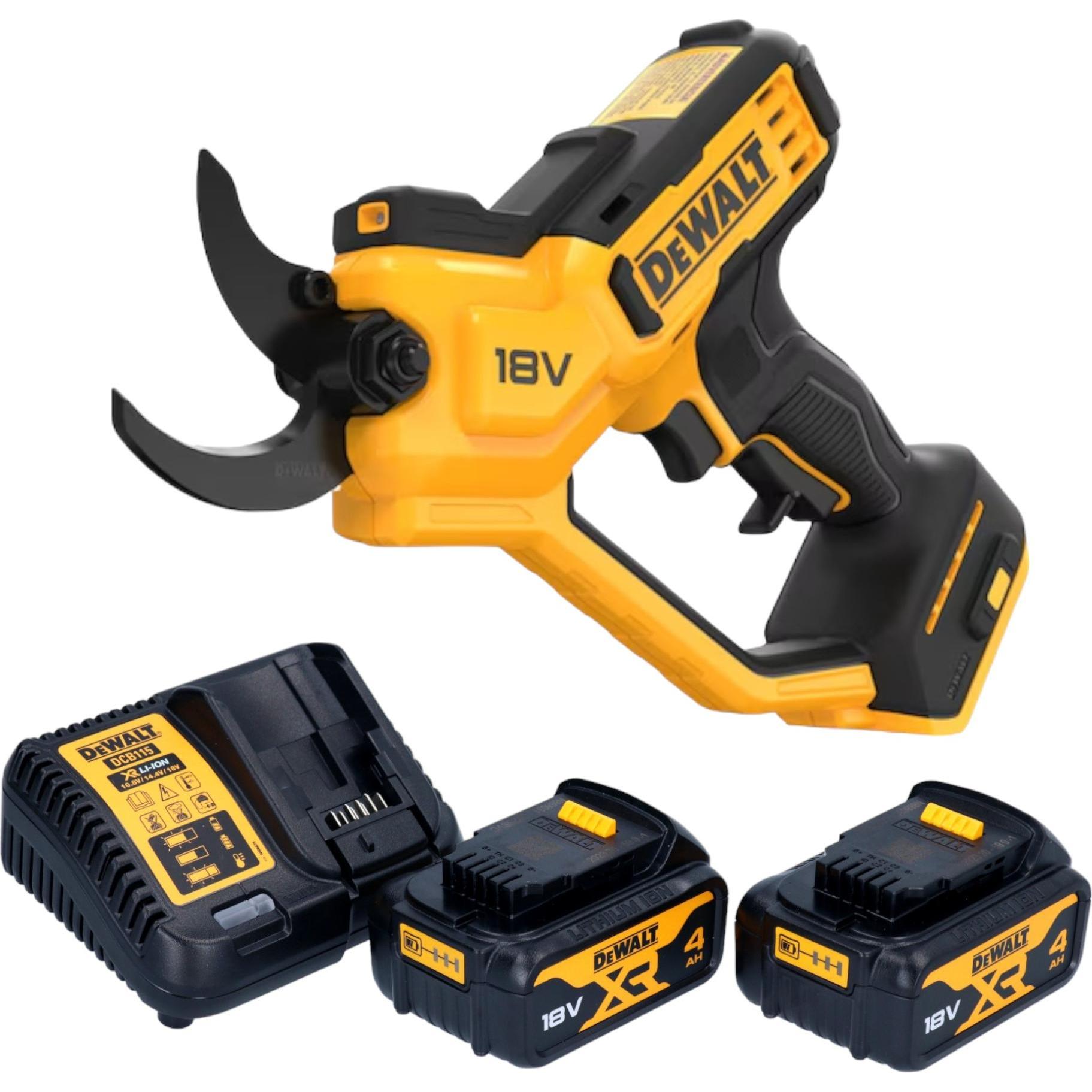 DeWalt, Gartenschere, DCMPP 568 M2 Akku Astschere 18 V 38 mm + 2x Akku 4,0 Ah + Ladegerät