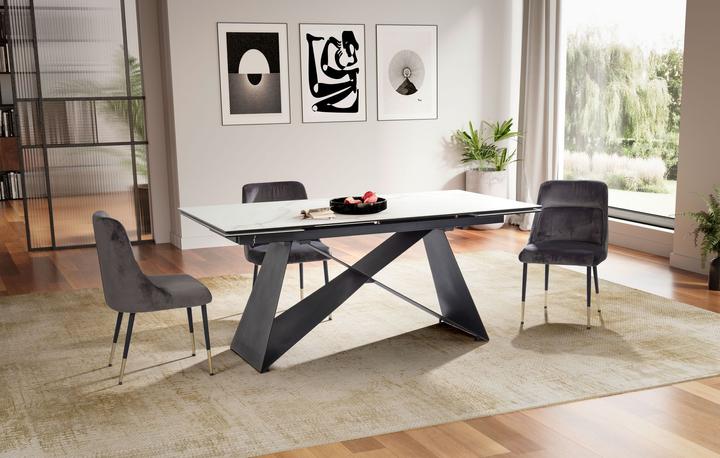 Actual product image FineBuy Dining table Dining room table 180 - 260 cm extendable ceramic Ceramic table