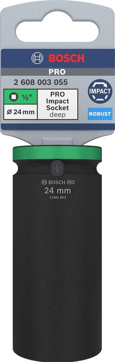Produktbild Bosch Professional Zubehör PRO Impact Steckschlüsseleinsatz, 1/2", 24 mm, tief (24 mm)