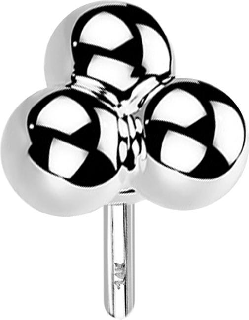 Image du produit Star Piercing Threadless trois boules en or blanc 14k (sans laiton, Or 14k)