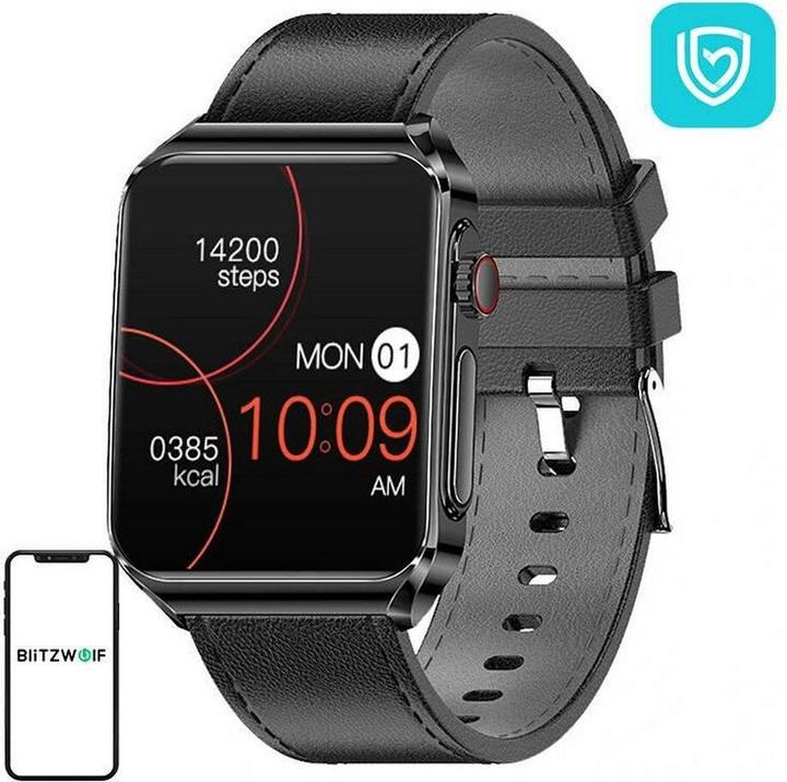 Actual product image BlitzWolf Smartwatch BW-HL6 Black Leather (black) (2321.25 mm)