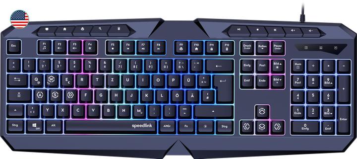 Actual product image Speedlink LUDICIUM RGB Rainbow Gaming Keyboard, black - US Layout (US, Cable)