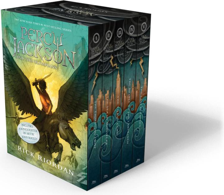 Percy Jackson and the Olympians 5 Book Paperback Boxed Set (W/Poster) (Inglese, Rick Riordan., 2023)