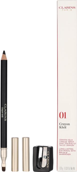 Image du produit Clarins Crayon Khol Long-Brush & Sharpener (01 Noir de carbone)