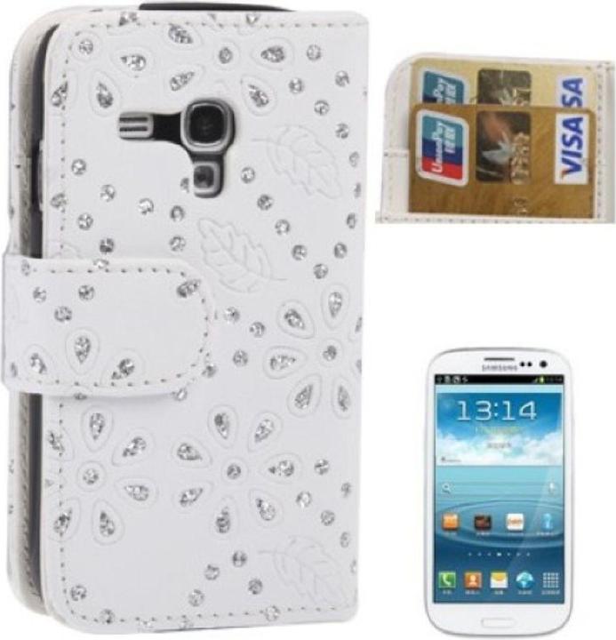 Produktbild König Design Handytasche Flip Strass für Handy Samsung Galaxy S3 mini weiss (Samsung Galaxy S3 Mini)