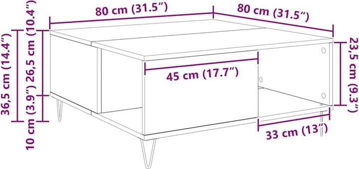 Immagine prodotto vidaXL Couchtisch (80 x 80 x 36,5 cm)