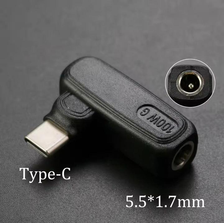 Actual product image PowerGuard L-Shape DC 5.5 x 1.7 mm auf USB-C Ladeadapter PD 100W (100 W)
