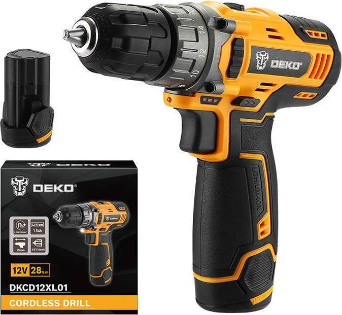 Actual product image Deko Tools Cordless Drill DKCD12XL01-H5S2 12V
