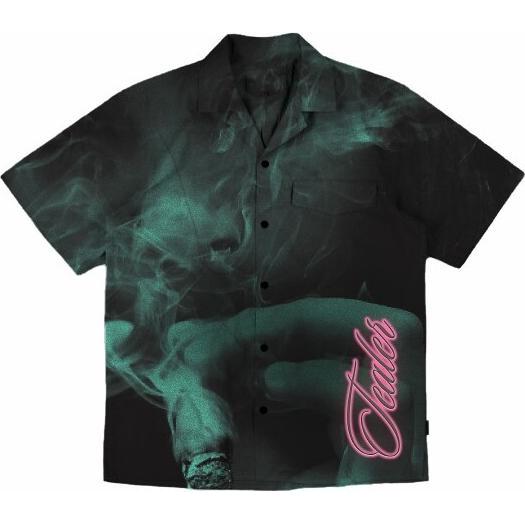 Tealer, Herren, Hemd, hemd club, Schwarz, Grün, (XS)