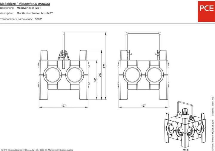 Actual product image PCE CEE power distributor 9030204 400 V 16 A (CEE 7/3, CEE)