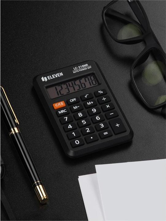 Image du produit Eleven Smart device pocket calculator LC210NR black (Cellules solaires, Piles)
