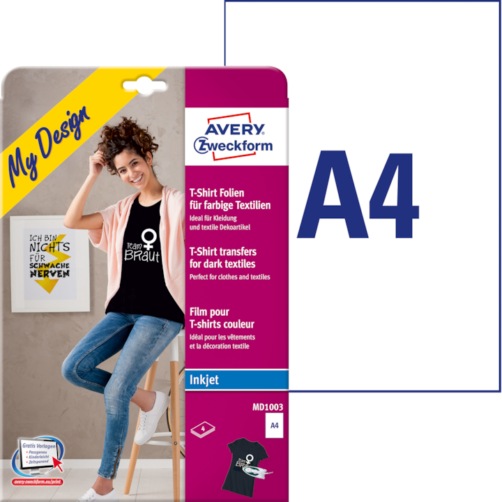 Image du produit Avery Film textile pour textiles colorés