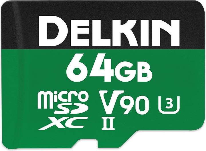 Image du produit Delkin POWER UHS-II (V90) microSD 64GB R:300MB/s W:250MB/s (64 Go, microSD, UHS-II)