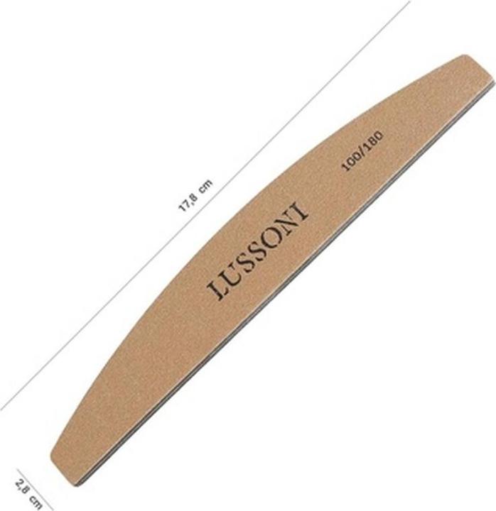 Produktbild Tools for Beauty T4B Lussoni Premium Half-Moon Nail Files 100/180 Grit for Natural and Hardened Nails - Pack of 50