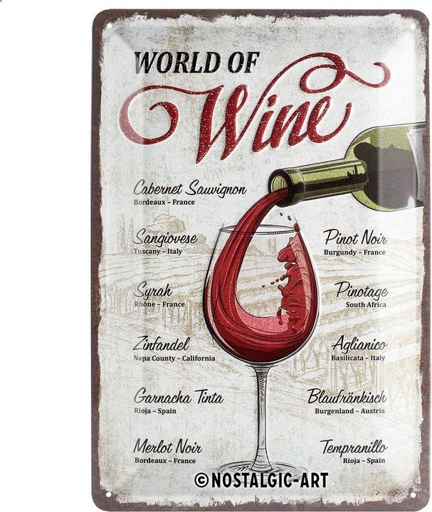 Actual product image Nostalgic-Art Merchandising Sign World of Wine 20 x 30 cm, metal