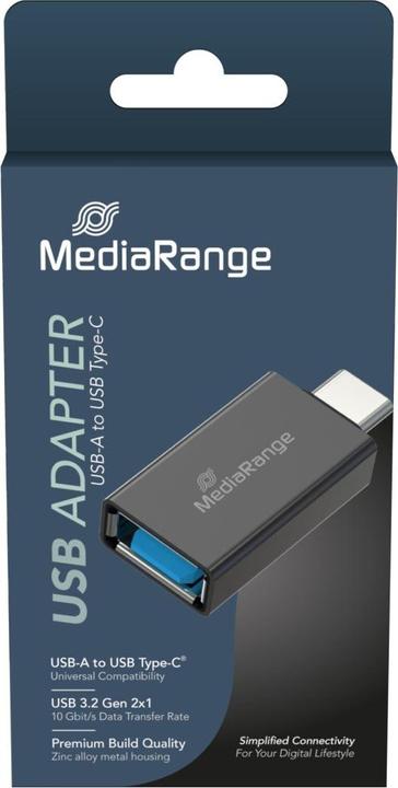Produktbild MediaRange Adaptateur USB-A Femelle vers USB-C Male (USB-A, 3 cm)