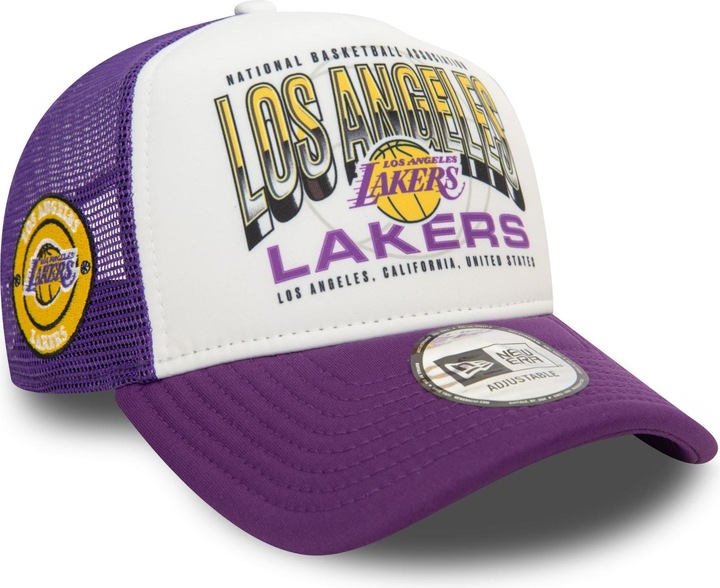 Actual product image New Era A-Frame Mesh Trucker Cap - PRINT Los Angeles Lakers