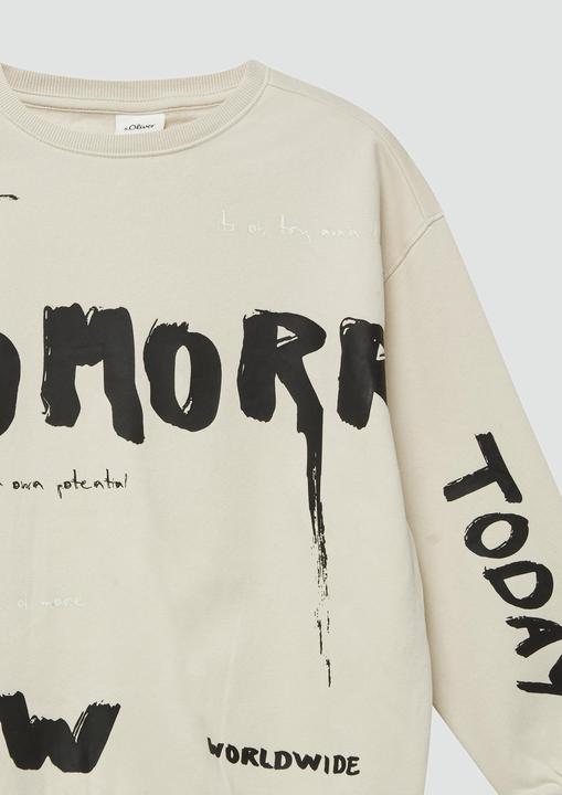 Produktbild s.Oliver Sweatshirt Oversized Sweatshirt mit All-over-Print (170, 176)
