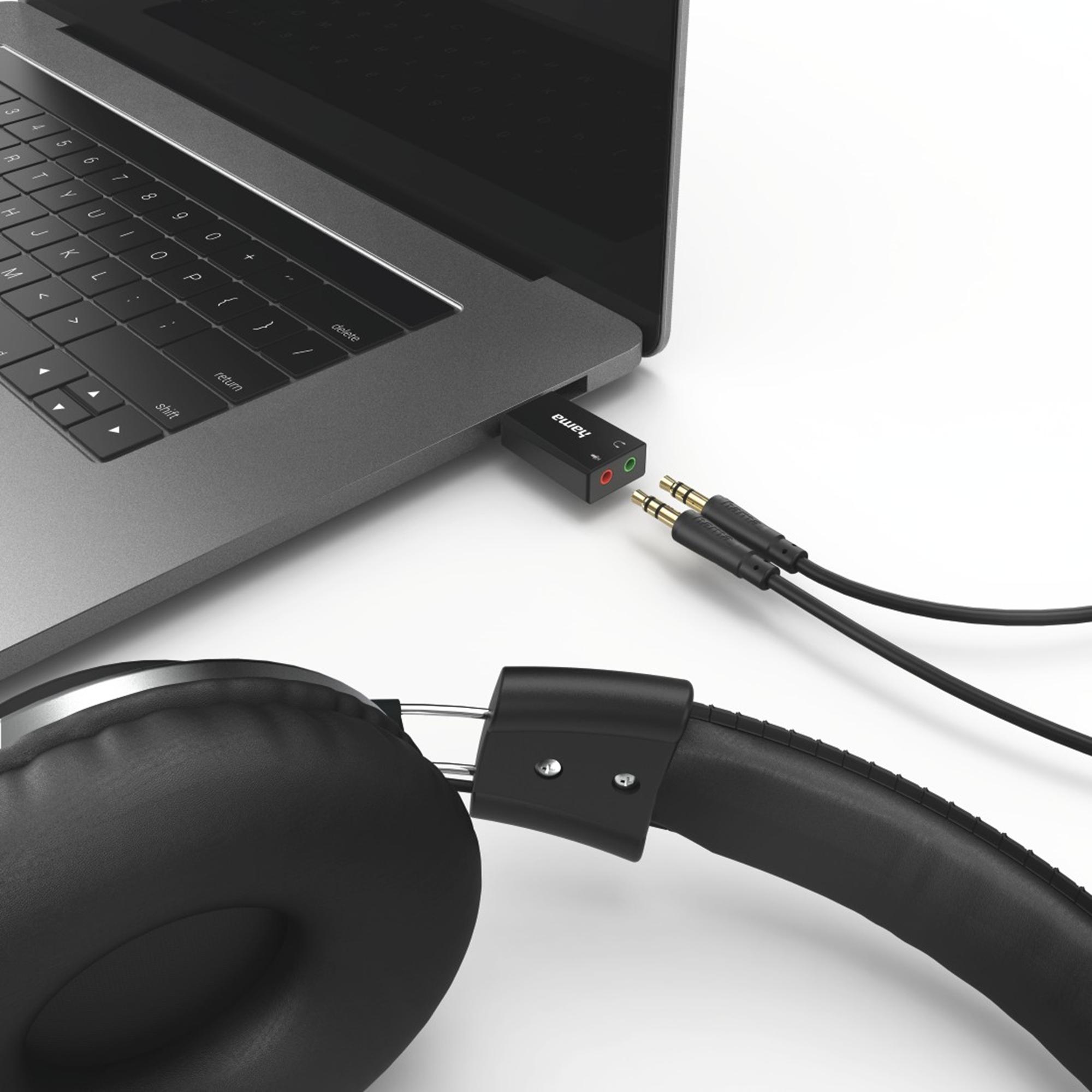 Thumbnail - Hama USB-Soundkarte 2.0 Stereo (USB 2.0), Soundkarte, Schwarz