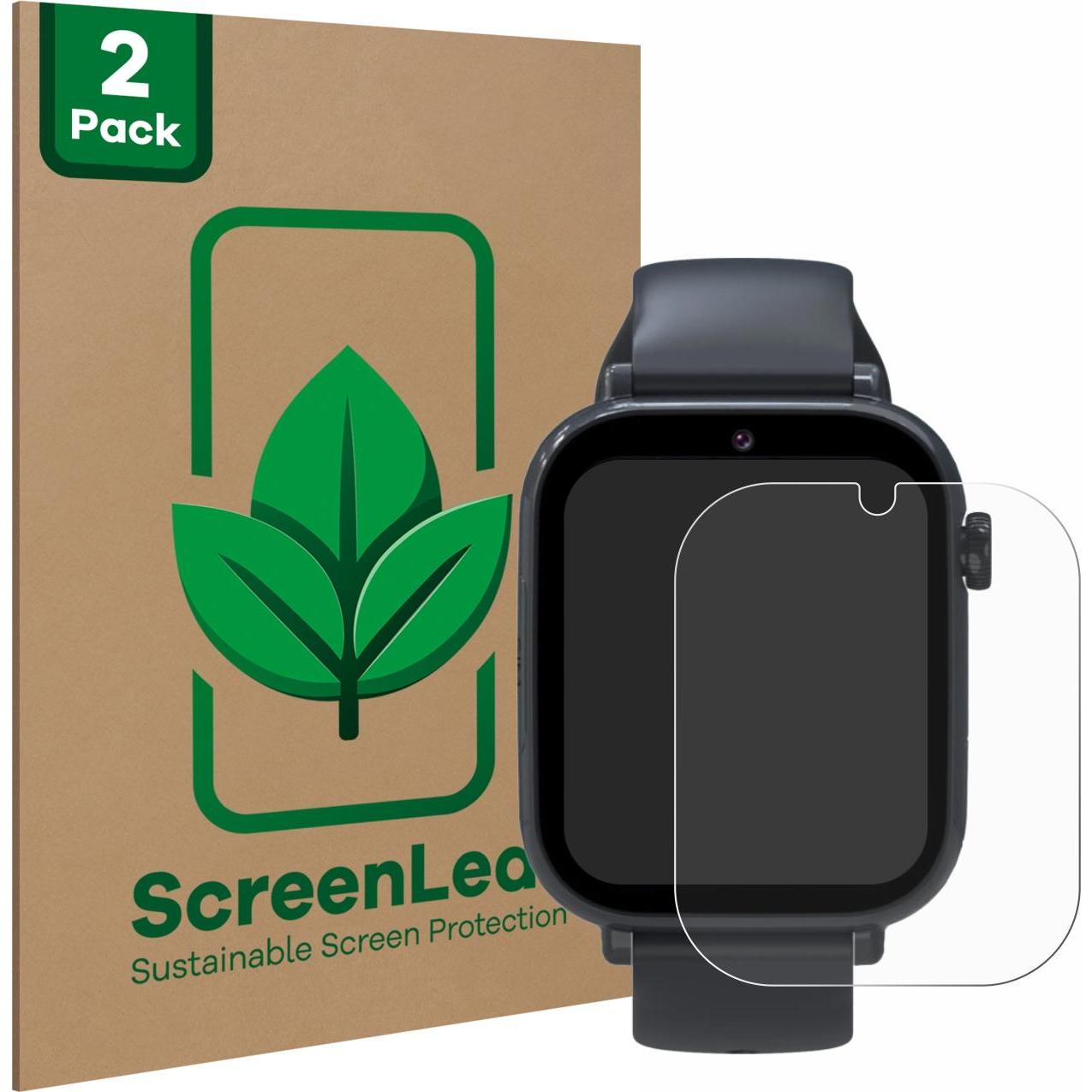 ScreenLeaf Schutzfolie nachhaltiger Displayschutz Display Schutz Folie Klar Transparent, Smartwatch Schutzfolie, Transpa...