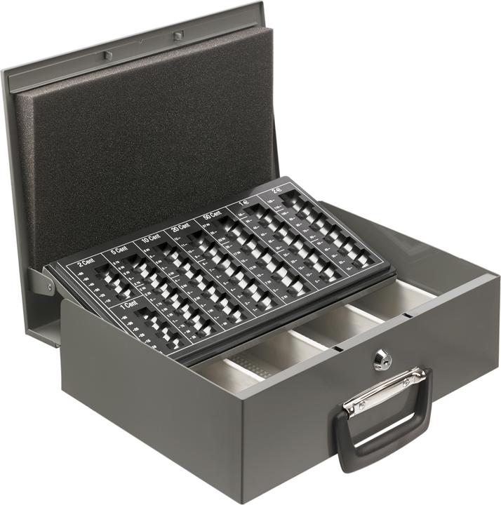 Alco Albert 853 Euro Geldtransportkassette mit herausnehmbaren Münzeinsatz, 355 x 275 x 102 mm, anth