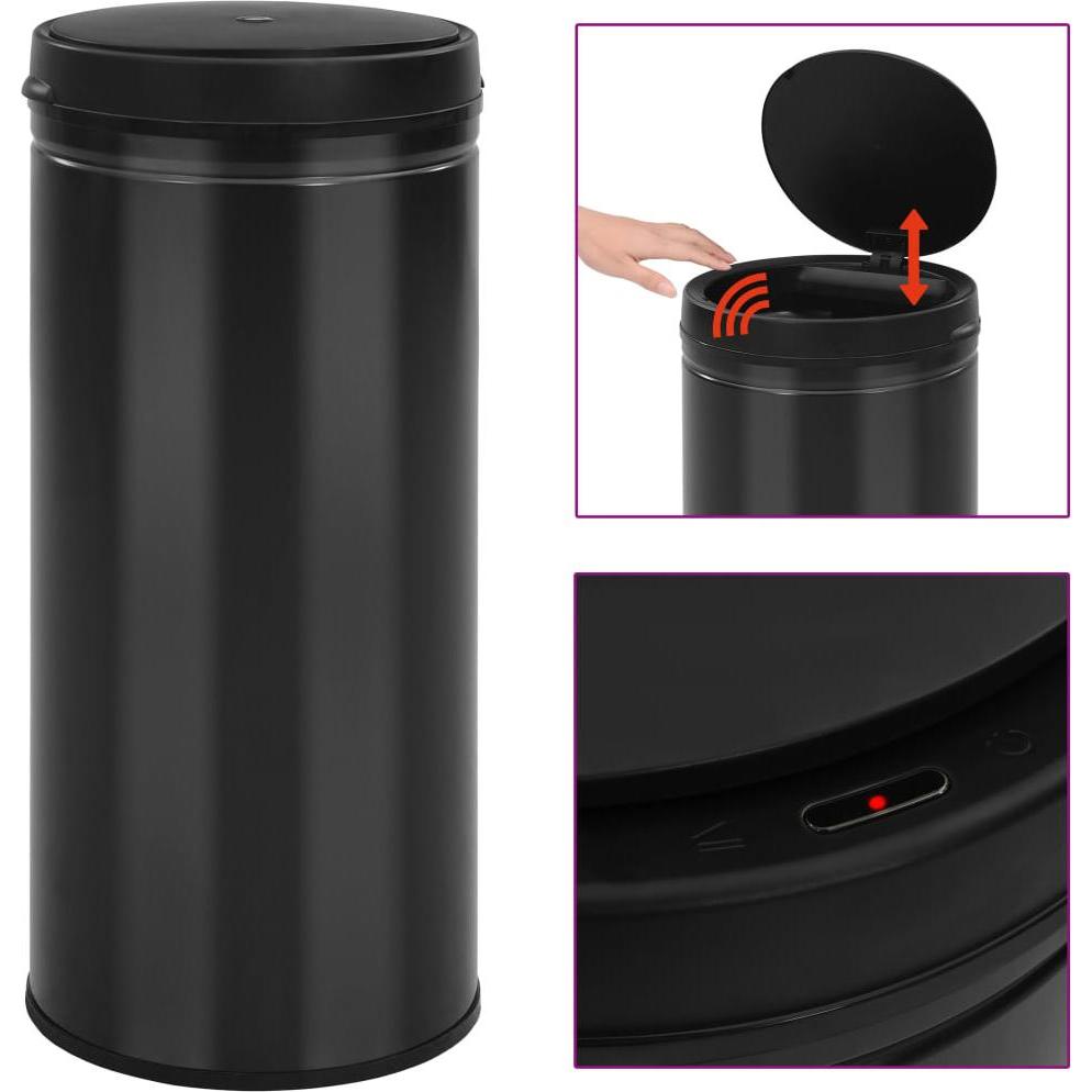 VidaXL Sensor Mülleimer, Abfalleimer, Schwarz