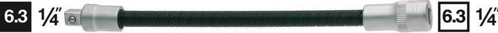 Produktbild HAZET Verlängerung ∙ flexibel 870 ∙ Vierkant6,3 mm (1/4 Zoll) ∙ Vierkant 6,3 mm (1/4 Zoll)
