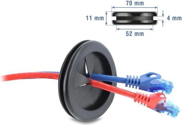 Immagine prodotto Delock Gummi Kabeldurchführung rund Ø 60 mm schwarz (Foro cavo)
