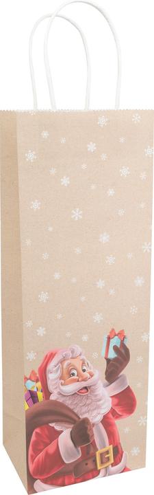 Produktbild Idena Flaschentasche Weihnachten Santa mehrfarbig 12x9x36cm (Flaschentasche)