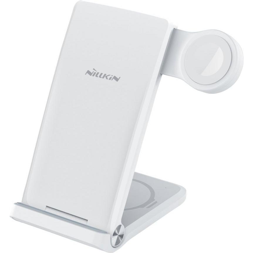 Nillkin DRAHTLOSES LADEN PowerTrio 3in1 MFI-Ladegerät, Apple-Konsole (15 W), Wireless Charger, Weiss