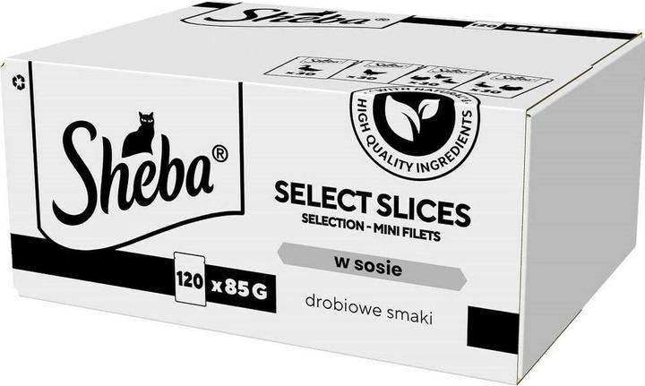 Actual product image Sheba Select Slices Poultry flavours - wet cat food - 120 x 85g (Adult, 10200 g)