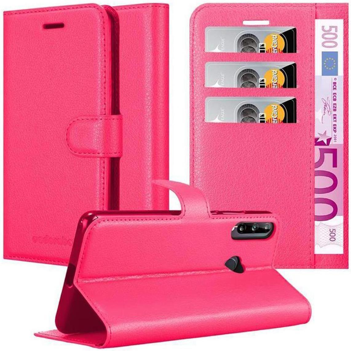 Cadorabo Book mit Standfunktion Cover (Huawei P40 Lite E), Smartphone Hülle, Pink