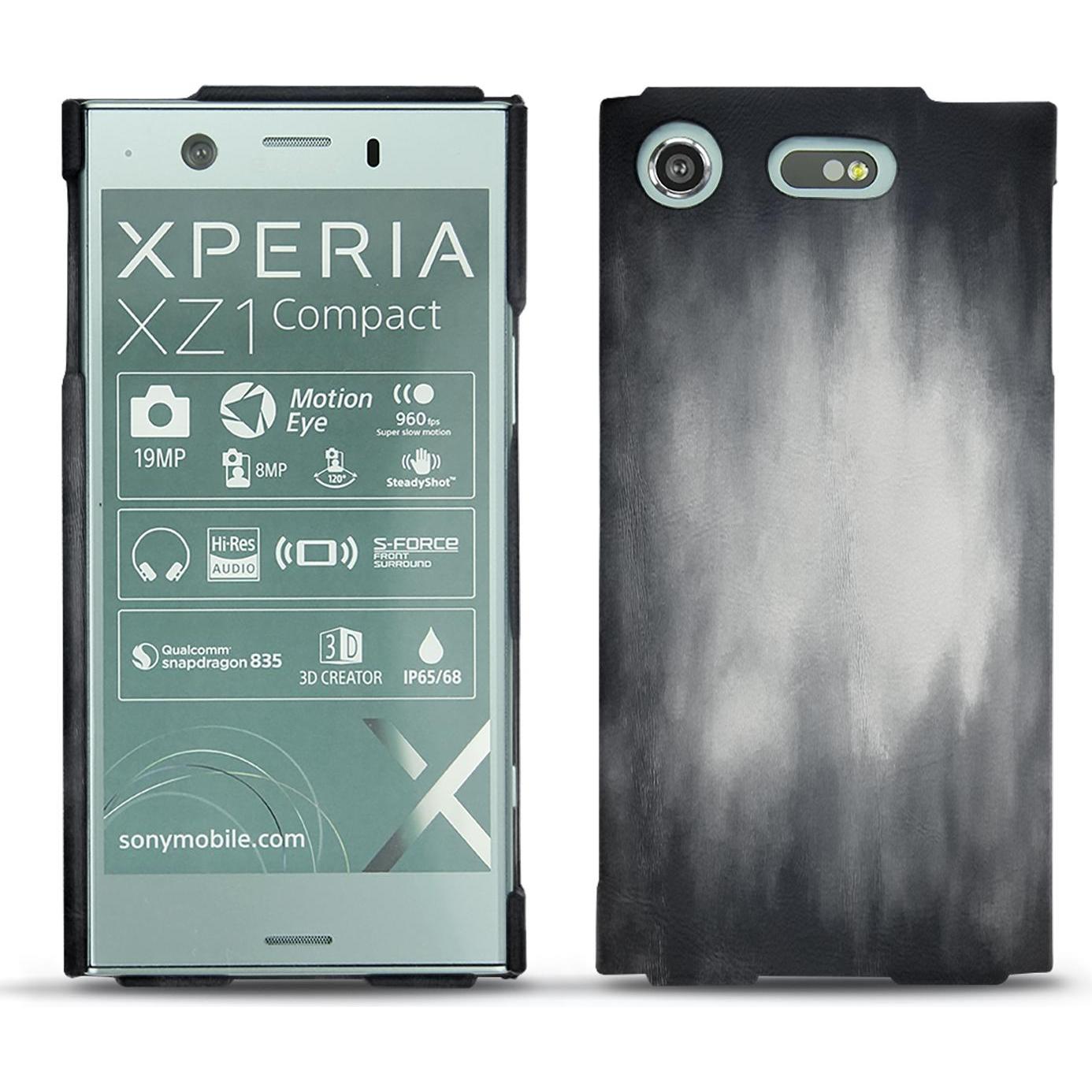 Noreve Lederschutzhülle (Sony Xperia XZ1 Compact), Smartphone Hülle, Grau