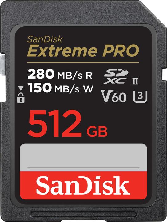 Immagine prodotto SANDISK Extreme PRO UHS-II V60 (512 GB, SDXC, U3, UHS-II)