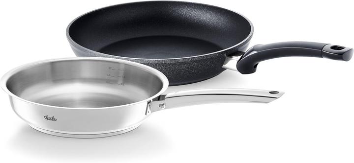 Produktbild Fissler Pfannenset 2tlg Steelux Pro Pfanne 24 cm Levital Classic Pfanne 28 cm (Pfannenset + Topfset, Stahl)