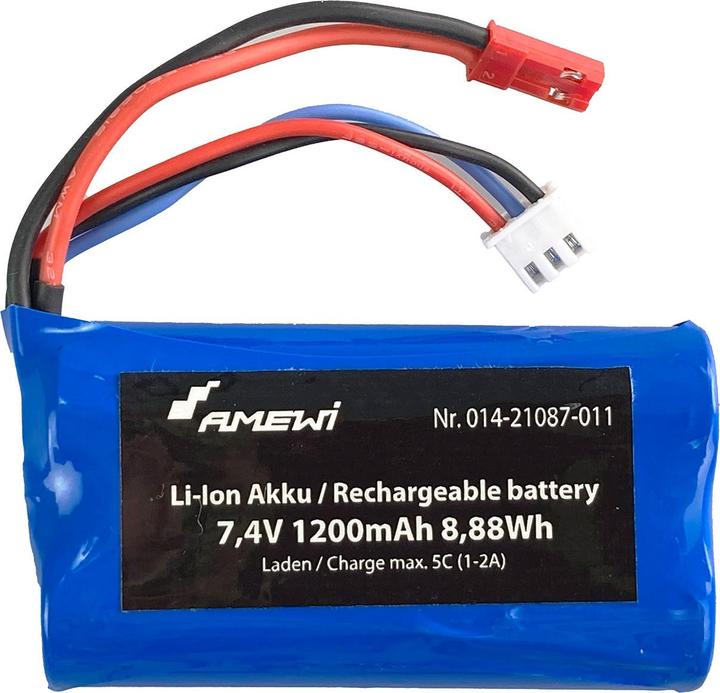 Immagine prodotto Amewi Batteria RC Li-Ion 1200 mAh 7,4 V (7.40 V, 1200 mAh)