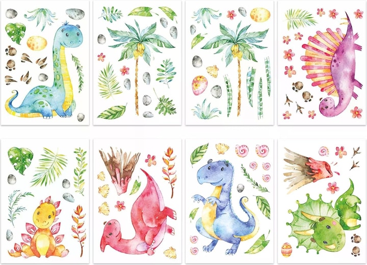 Image du produit Papierdrachen Autocollants muraux - Dinosaures - Set 5 (22 x 30 cm)