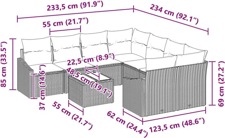 Actual product image vidaXL Gartenset