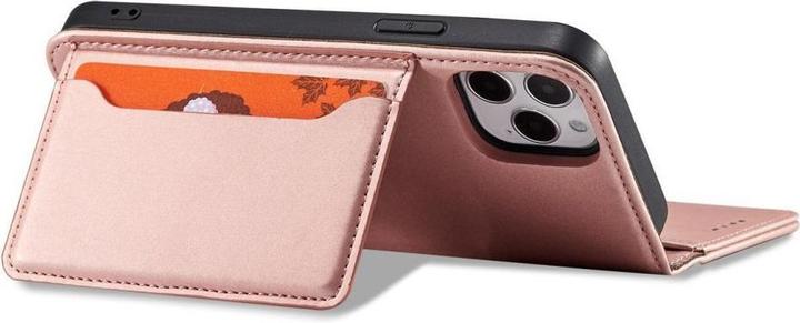 Image du produit Hurtel Etui Magnétique pour iPhone 12 Pro Pochette Portefeuille Carte Stand Rose (Apple iPhone 12 Pro)