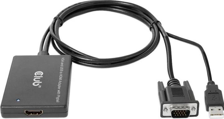 Produktbild Club 3D Club3D Adapter VGA + USB-A > HDMI St/Bu (HDMI, USB, VGA, 60 cm)