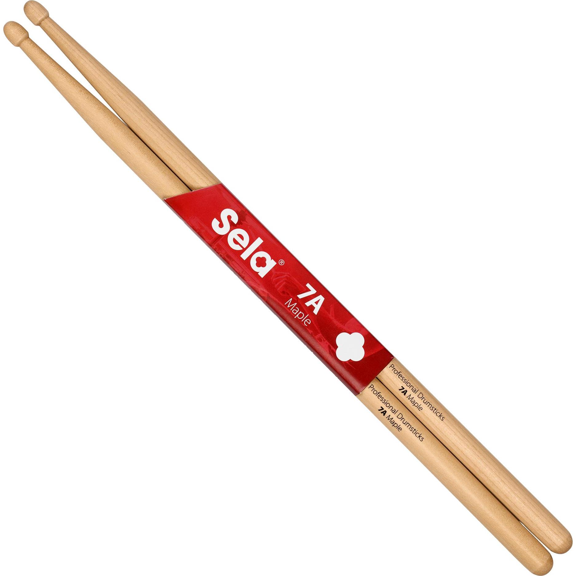 Sela Profi-Schlagzeugstöcke 7A Ahorn, Drumsticks + Schlägel, Braun