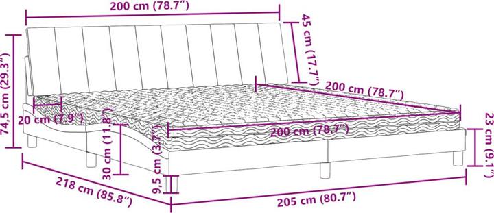 Produktbild vidaXL Bett (200 x 200 cm)
