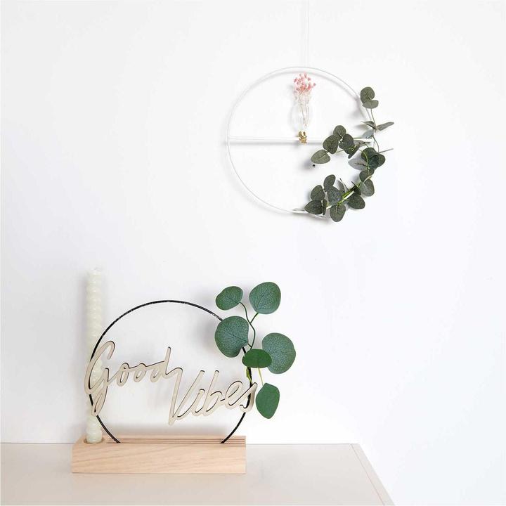Produktbild Rico Design Metallring mit Querstrebe Weiss, 25 cm