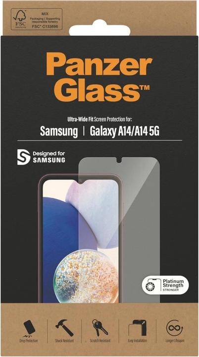 Immagine prodotto PanzerGlass Ultra-Wide Fit (1 pz., Samsung Galaxy A14, Samsung Galaxy A14 5G)