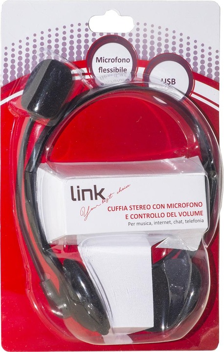 Immagine prodotto Cuffia C/Microfono USB Bk Connettore USB E Controllo Volume (Cablato)
