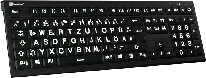 Produktbild Logickeyboard XL-Print Astra2 BL Keyboard dt. (PC) (DE, Kabelgebunden)