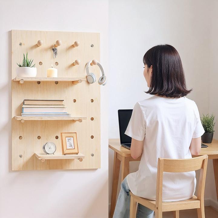 Actual product image Maclean DREWNIANA TABLICA ORGANIZER KOLOR JASNE DREWNO 40X60 CM MAX. 20 KG MC-130 WD